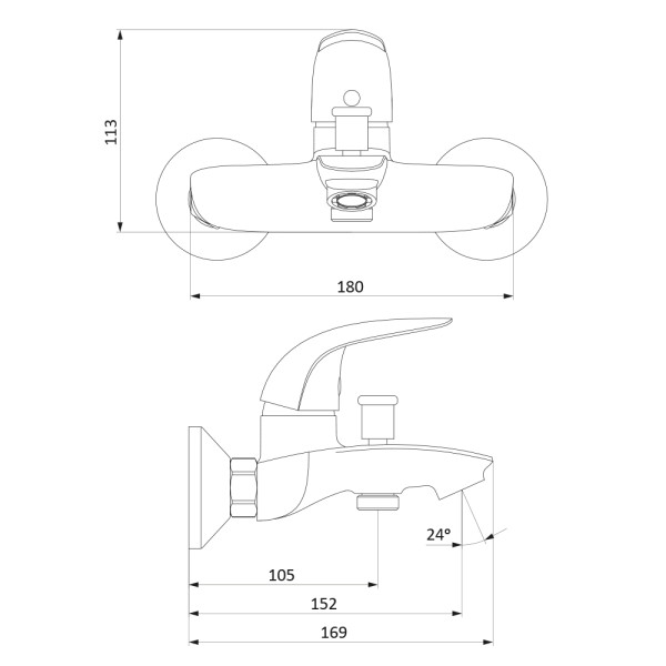 Смеситель для ванны и душа Damixa Eclipse хром (311000001) Смеситель для ванны и душа Damixa Eclipse хром (311000001)