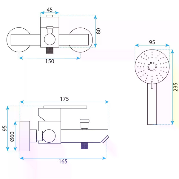 Смеситель для раковины Rea Ontario с душевым комплектом золото матовое (REA-B5513) Смеситель для раковины Rea Ontario с душевым комплектом золото матовое (REA-B5513)