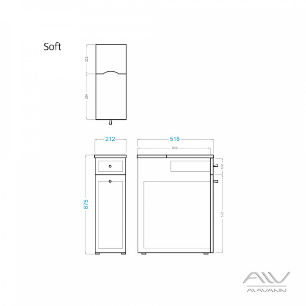 Комод для туалета Alavann Soft (белый)