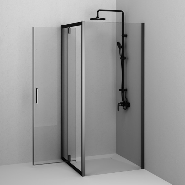Душевой уголок AM.PM Gem 90x90x195 стекло прозрачное, профиль черный матовый (W90G-404-9090-BT) Душевой уголок AM.PM Gem 90x90x195 стекло прозрачное, профиль черный матовый (W90G-404-9090-BT)