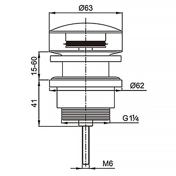 Донный клапан для умывальника Azario 1 1/4" clic-clac блистер Хром (AZ-105-CHR)