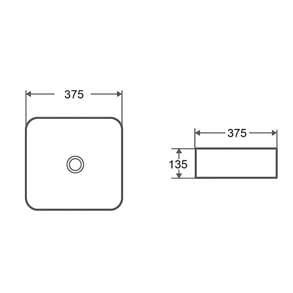 Раковина накладная Azario 37,5x37,5x13,5 белая глянцевая (AZ-2283)