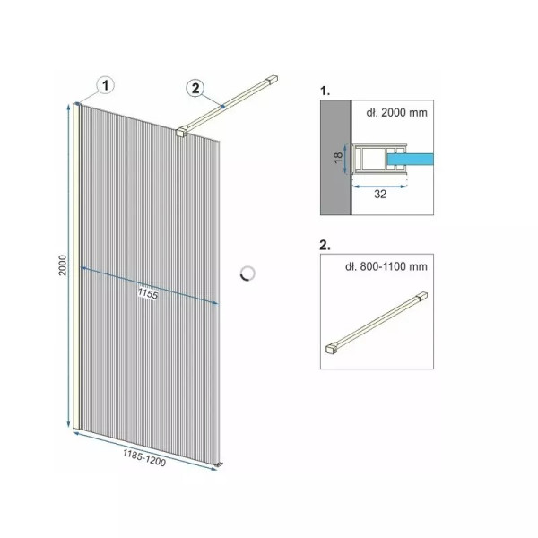 Душевое ограждение Rea Aero intimo 120x200 стекло прозрачное, профиль чёрный матовый (REA-K4122) Душевое ограждение Rea Aero intimo 120x200 стекло прозрачное, профиль чёрный матовый (REA-K4122)