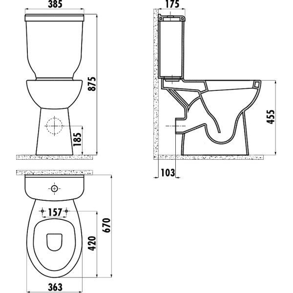 Унитаз для инвалидов Creavit (BD315-11CB00E-0000)