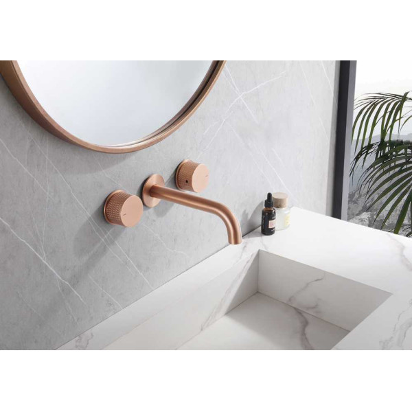 Смеситель для раковины Abber Wasser Kreis розовое золото матовое (AF81122MRG)