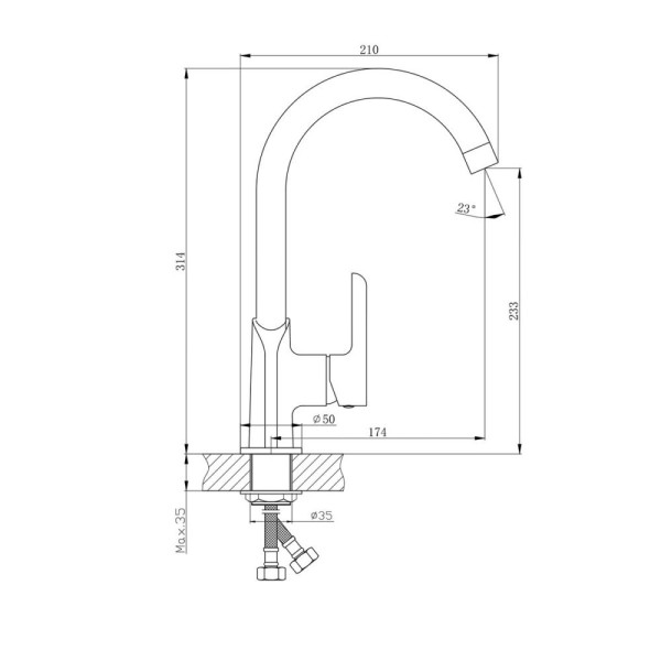Смеситель для кухни Aquanika Logic хром (AQL4034CR) Смеситель для кухни Aquanika Logic хром (AQL4034CR)