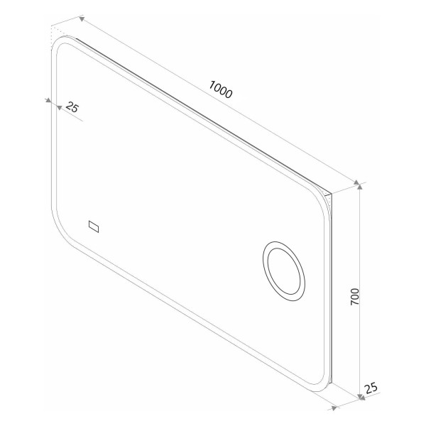 Зеркало Континент Bliss Led 1000х700 с увеличительным зеркалом, часами (ЗЛП256)