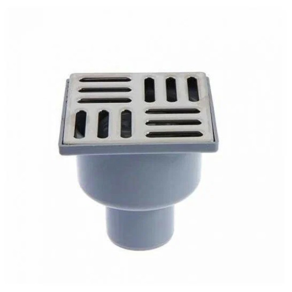 Трап вертикальный 50 мм. (100*100) АНИ нерегулируемый, с комбинированным затвором (решетка нерж.ст.) АНИ пласт (TQ5202)