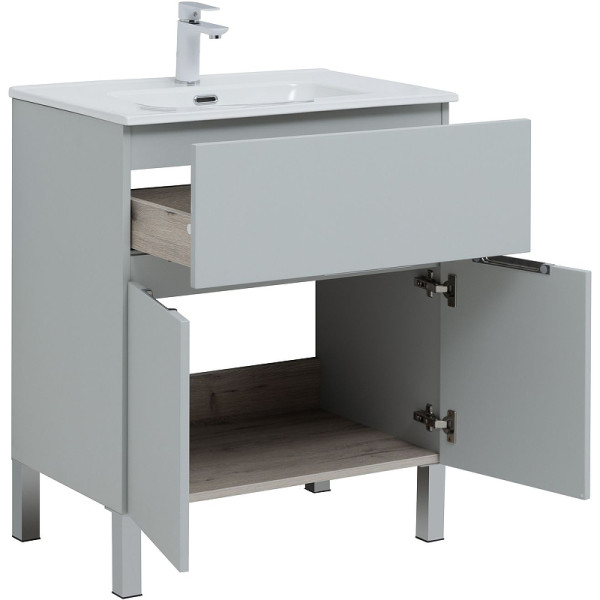 Тумба напольная Aquanet Алвита New 70 1 ящик, 2 дверцы, серый (00303899)