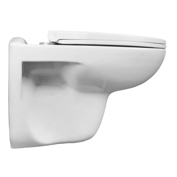 Инсталляция для подвесного унитаза Loranto + безободковый унитаз Fredo с сиденьем микролифт (4501+CS-WH8005)