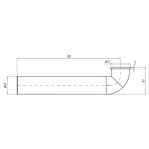 Уголок двойного сифона АНИ с фланцем АНИ пласт (M700)