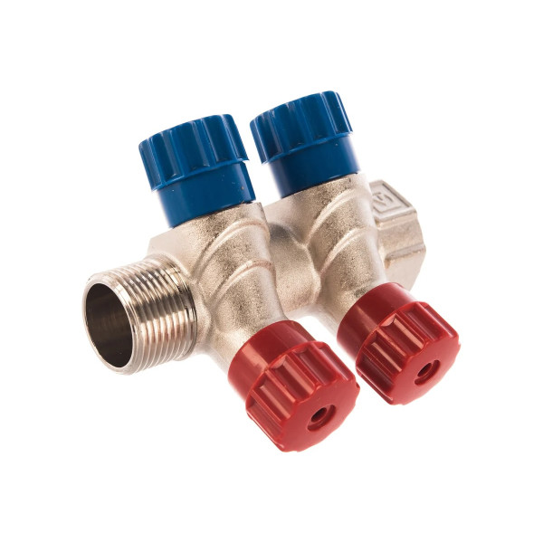 Коллектор 2 отв. регулируемый 3/4"*1/2"Н Valtec (никель, с комплектом ручек) (VTc.560.N.0502) Коллектор 2 отв. регулируемый 3/4"*1/2"Н Valtec (никель, с комплектом ручек) (VTc.560.N.0502)