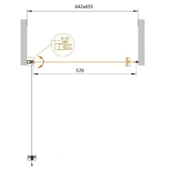 Душевая дверь Cezares Eco 65x190 стекло текстурное Punto (ECO-B-1-65-P-Cr)