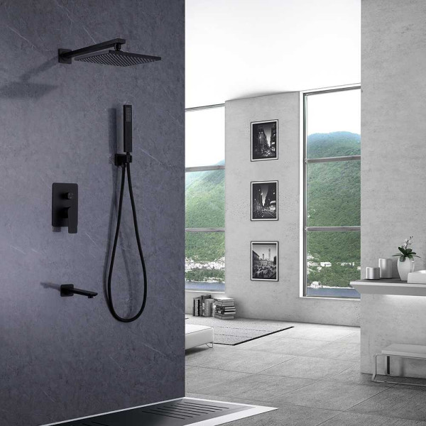 Душевая система Abber Weiss Insel черный матовый (AF8017B)