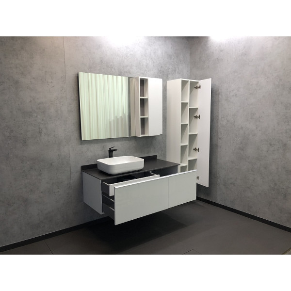 Шкаф зеркальный Comforty Милан 1200x160x800 белый глянцевый (00004136261)