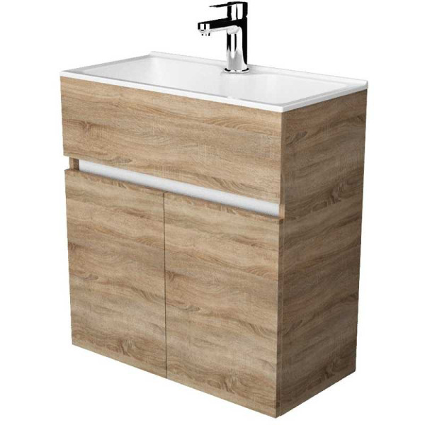 Тумба подвесная 1Marka Mira 600*300*652 с раковиной, дуб Сонома (У75337) Тумба подвесная 1Marka Mira 600*300*652 с раковиной, дуб Сонома (У75337)
