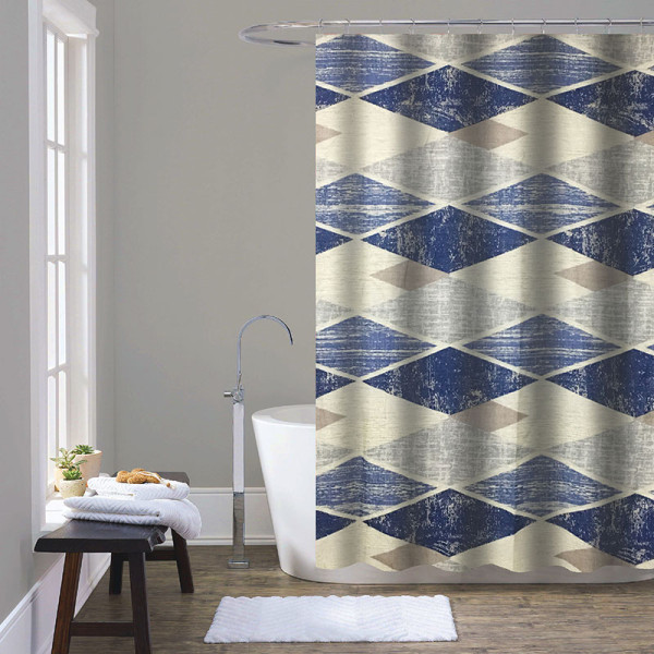 Шторка для ванны текстильная Melodia 180х2000 Винтажные ромбы (MZ-162)