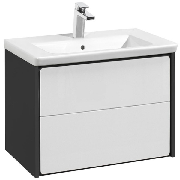 Тумба подвесная Roca Ronda 80x41,2x48 белый глянец/антрацит (ZRU9302965) Тумба подвесная Roca Ronda 80x41,2x48 белый глянец/антрацит (ZRU9302965)