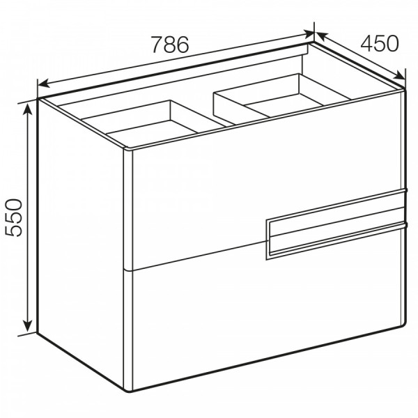 Тумба подвесная Roca Victoria Nord Black Edition 786x450x550 черный (Z.RU90.0.009.7)