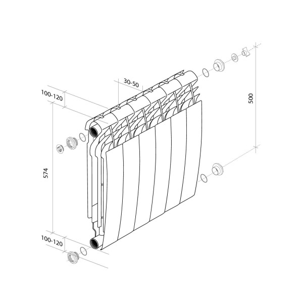 Радиатор биметаллический Royal Thermo BILINER B 500 Чёрный (10 секций) (RTBB350010) Радиатор биметаллический Royal Thermo BILINER B 500 Чёрный (10 секций) (RTBB350010)