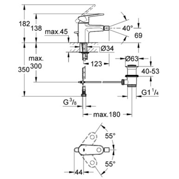 Смеситель для биде Grohe Europlus 2 (33241002)