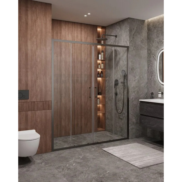 Душевая дверь Cezares Molveno 170x195 стекло прозрачное, профиль оружейная сталь (MOLVENO-BF-2-170-C-GM-IV) Душевая дверь Cezares Molveno 170x195 стекло прозрачное, профиль оружейная сталь (MOLVENO-BF-2-170-C-GM-IV)