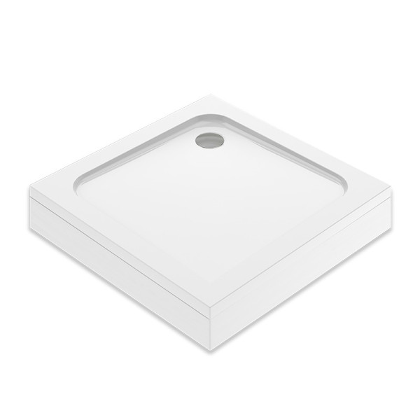 Поддон акриловый Melodia Cube 80х80х15 низкий, квадрат, белый, слив 90 мм (MTYCB8080)