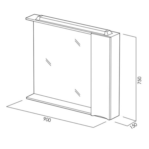 Зеркало с подсветкой BelBagno Marino L 90x750 с полкой, c ящиком (MARINO-SPC-900/750-1A-BL-P-L) Зеркало с подсветкой BelBagno Marino L 90x750 с полкой, c ящиком (MARINO-SPC-900/750-1A-BL-P-L)