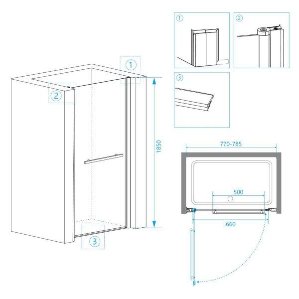 Душевая дверь RGW Passage 80x185 стекло прозрачное, профиль хром (41080308-11)