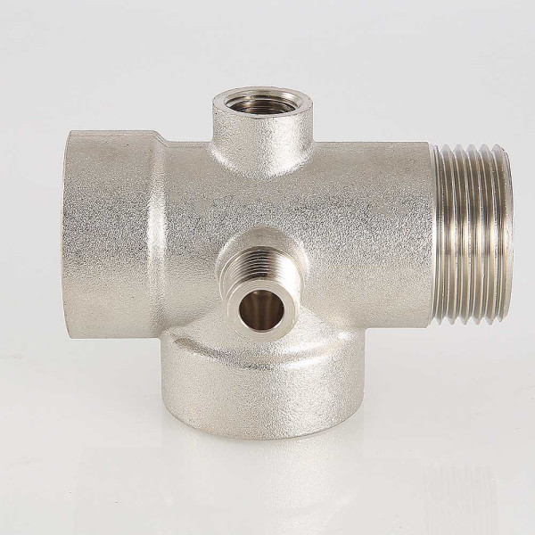 Соединение пятиходовое 1"*110 мм. Valtec (никель) (VTr.600.N.06110) Соединение пятиходовое 1"*110 мм. Valtec (никель) (VTr.600.N.06110)