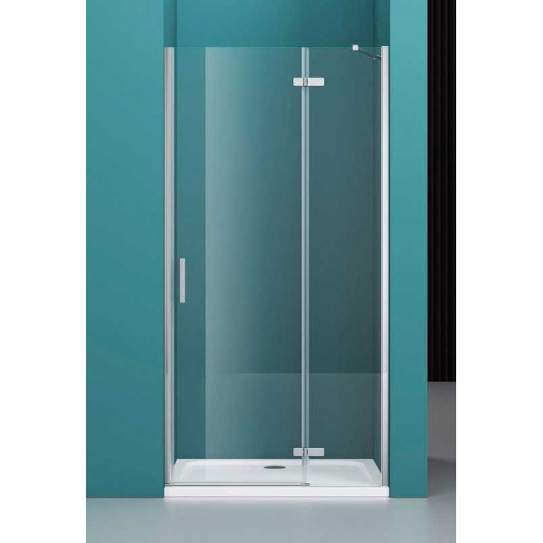 Душевая дверь Belbagno Kraft 120x195 стекло прозрачное с рисунком, профиль хром (KRAFT-B-12-60/60-C-Cr-R)