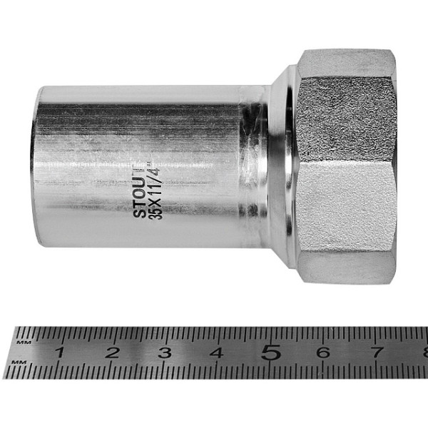 Вставка резьбовая 35х1 1/4"В Stout SSS-2023 НПр-ВР (нерж.ст., пресс) SSS-2023-035114 Вставка резьбовая 35х1 1/4"В Stout SSS-2023 НПр-ВР (нерж.ст., пресс) SSS-2023-035114