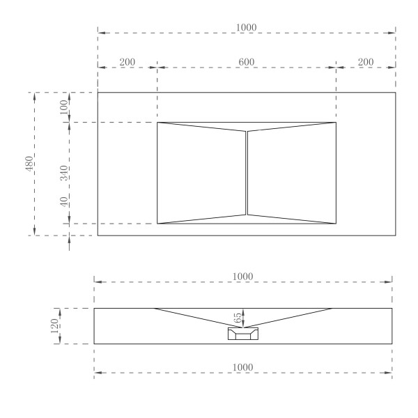 Раковина подвесная Abber Stein 1000x480 белый матовый (AS2641)