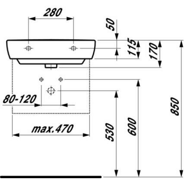 Раковина подвесная Laufen Pro A 550х480 (8.1895.1.000.104.1)