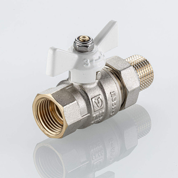 Кран 3/4" шаровый со сгоном Valtec Base-ГОСТ (белая бабочка) VT.227S.NW.05 Кран 3/4" шаровый со сгоном Valtec Base-ГОСТ (белая бабочка) VT.227S.NW.05