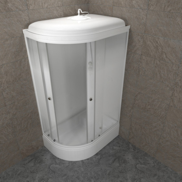 Душевая кабинаTriton Коралл 120x80 правосторонняя стекло прозрачное квадраты, профиль белый (DK386)