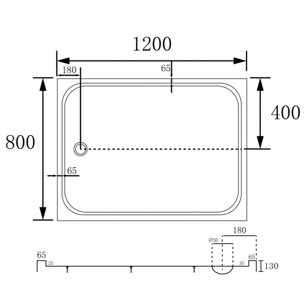 Душевой поддон Abber 120x130x80 белый (AD3C128)
