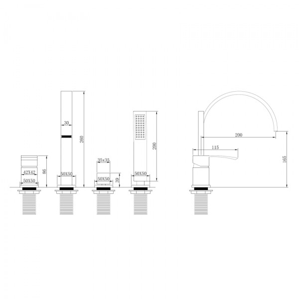 Смеситель на борт ванны Abber Wasserfall никель (AF8613NG) Смеситель на борт ванны Abber Wasserfall никель (AF8613NG)