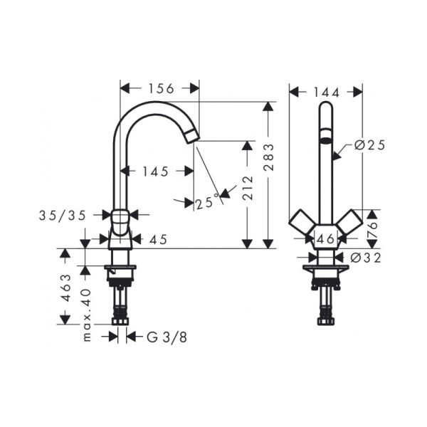 Смеситель для кухни Hansgrohe Logis (71280000)