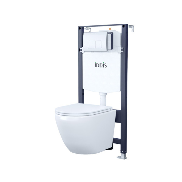 Комплект инсталляция с унитазом Iddis с клавишей смыва хром (BASBQ01i73)