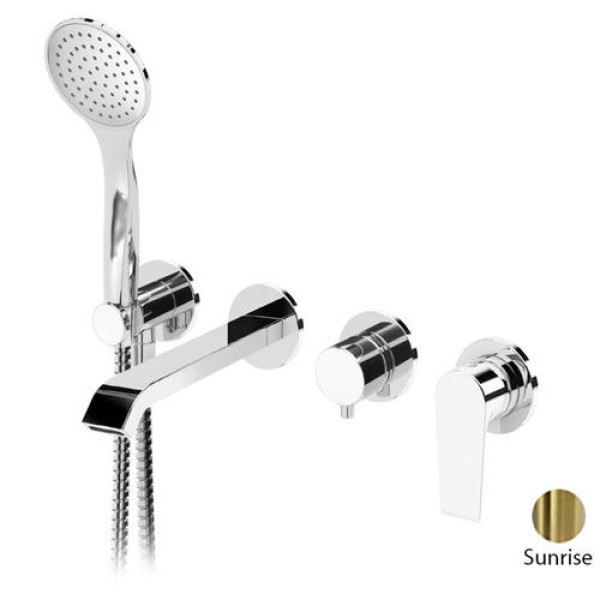 Смеситель для ванны и душа встраиваемый Cezares Nautic на 3 выхода, с ручным душем, sunrise (NAUTIC-VDM3-SR)