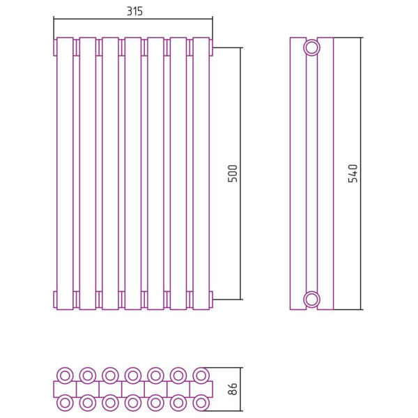 Дизайн-радиатор Сунержа Эстет-00 500*315 7 секций хром (00-0332-5007) Дизайн-радиатор Сунержа Эстет-00 500*315 7 секций хром (00-0332-5007)