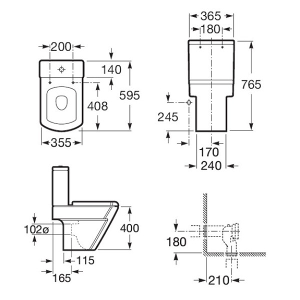 Унитаз напольный Roca Hall Vario 595х365х400 (342629000)