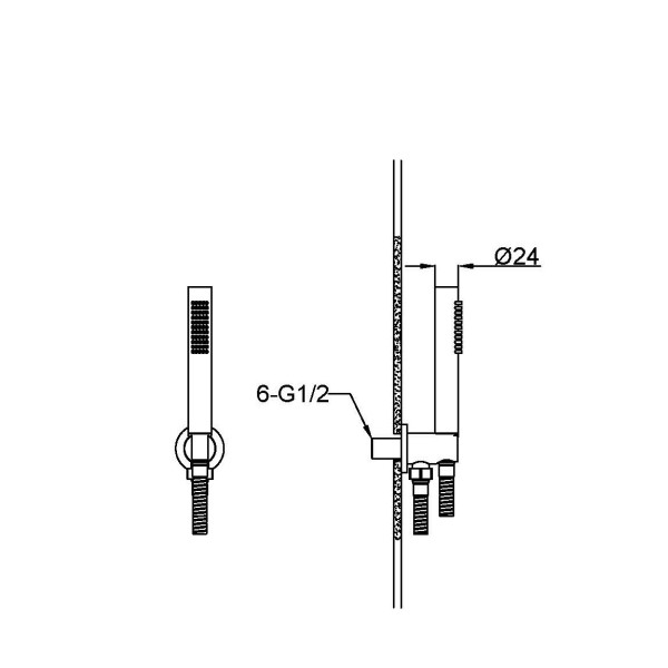 Душевой гарнитур Boheme лейка UNO+держатель+шланг 150 см Nickel brush (422-SET-NB)