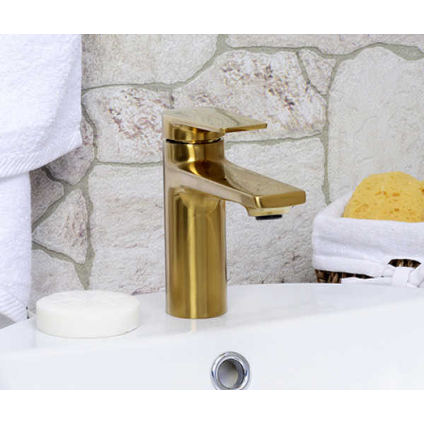 Смеситель для раковины WasserKRAFT Aisch золотой матовый (5503) Смеситель для раковины WasserKRAFT Aisch золотой матовый (5503)