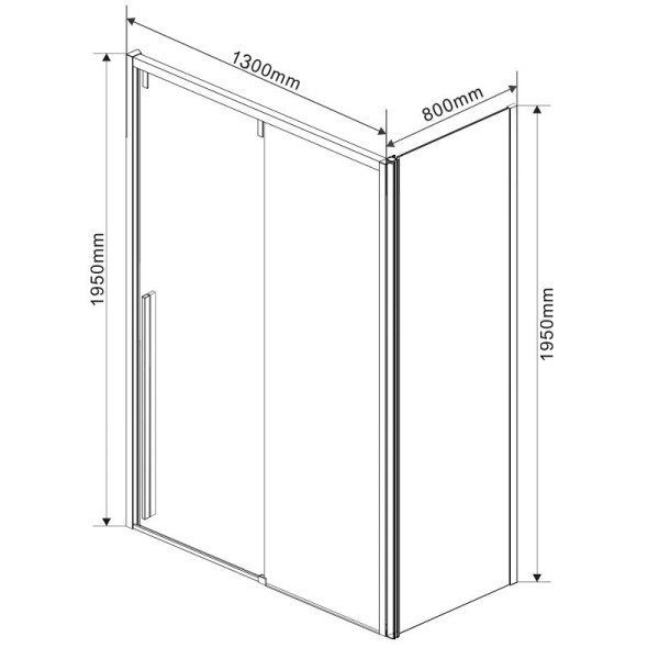 Душевой уголок Vincea Lugano VSR-1L-1 1300х800х1950 стекло прозрачное, профиль черный (VSR-1L8013CLB-1)