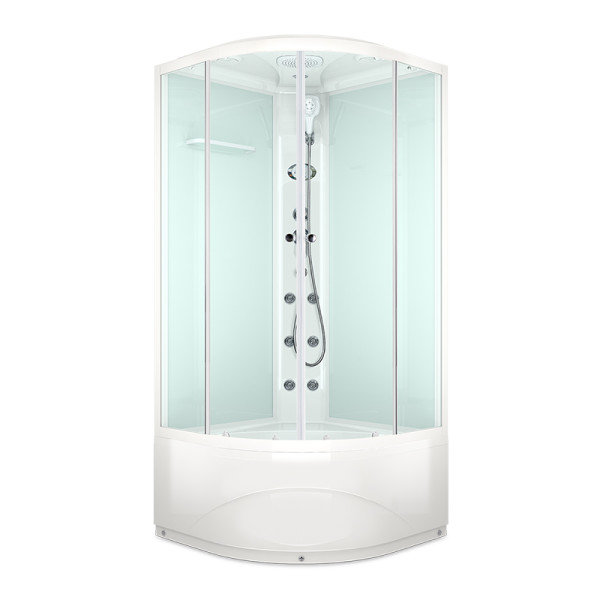 Кабина гидромассажная Melodia Classica 90х90 высокий поддон, стекло прозрачное, профиль белый (MB01011) Кабина гидромассажная Melodia Classica 90х90 высокий поддон, стекло прозрачное, профиль белый (MB01011)