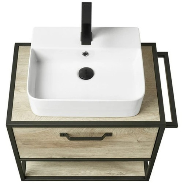 Тумба Aquaton Лофт Фабрик 65 Дуб Эндгрейн/1WH501709 Раковина Одри Soft (квадрат)/1A242903LTDU0 Столешница Дуб Эндгрейн (1A2423K2LTDU0)