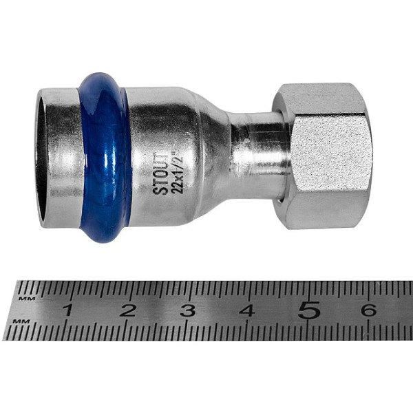 Переход 22х1/2"B с накидной гайкой Stout SSS-2026 ВПр-ВР (нерж.ст., пресс) SSS-2026-002212 Переход 22х1/2"B с накидной гайкой Stout SSS-2026 ВПр-ВР (нерж.ст., пресс) SSS-2026-002212