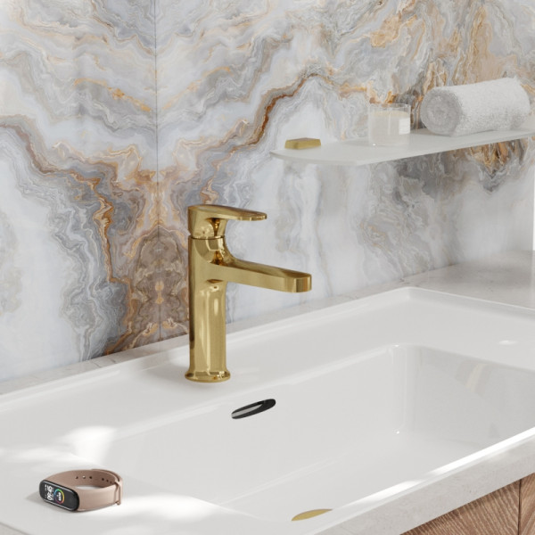 Смеситель для раковины WasserKRAFT Neckar золотой (2103)